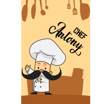 Personalized Chef roller blind for kitchen window - TenStickers