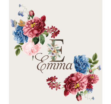 Floral initial custom printed blind - TenStickers