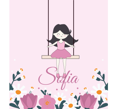 Girl on a swing custom printed blind - TenStickers