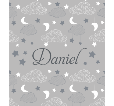 Grey starry clouds custom printed blind - TenStickers