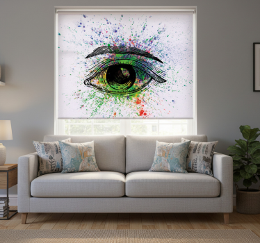 Abstract colorful eyes roller blind for living room - TenStickers