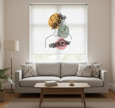 Amazing woman flower face roller blind for living room - TenStickers