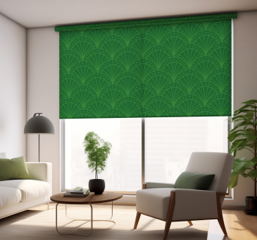Green Art Deco Design Roller Blind - TenStickers