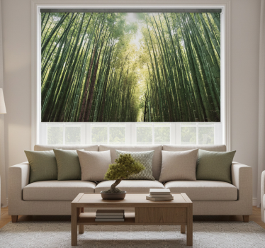 Bamboo forest zen roller blind for living room - TenStickers