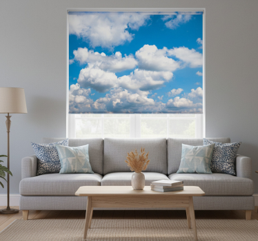 Beautiful blue sky with clouds roller blind for living room - TenStickers