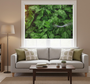 Beautiful sunny green leaves roller blind for living room - TenStickers