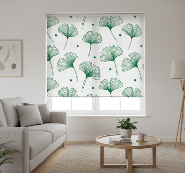Big ginkgo green leaves roller blind for living room - TenStickers