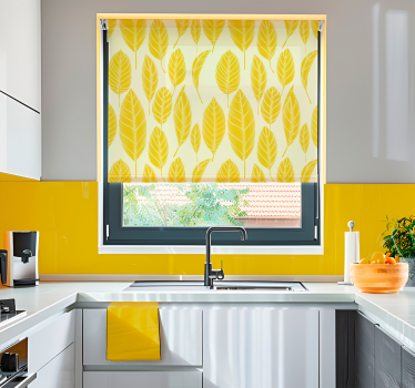 Big leaves pattern Yellow roller blind - TenStickers