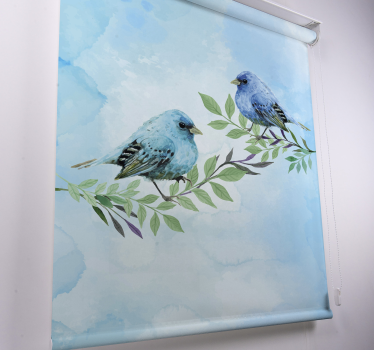 Blue birds on branches Animal blind - TenStickers