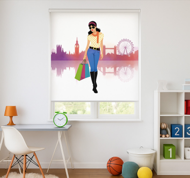Londoner city girl teenage roller blind - TenStickers