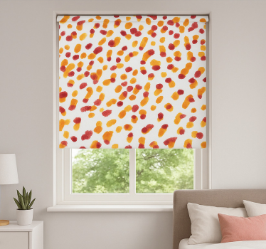 Orange and red dots teenage roller blind - TenStickers