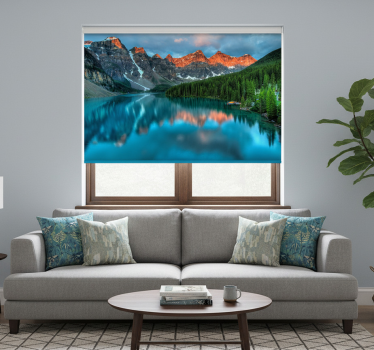 Colourful lake aesthetic art roller blind for living room - TenStickers