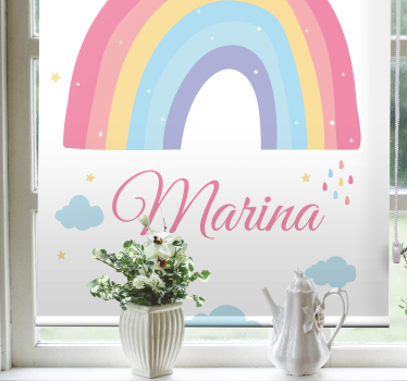 Cute rainbow and cloud in pastel  Kids blind - TenStickers
