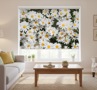 Daisy painted meadow roller blind for living room - TenStickers