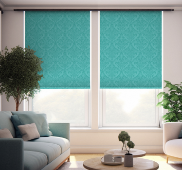 Turquoise Design Damask Turquoise Blind - TenStickers