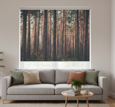 Deep forest trees landscape roller blind for living room - TenStickers