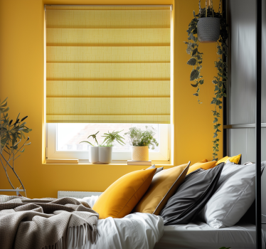 Fabric effect imitation yellow roller blind - TenStickers
