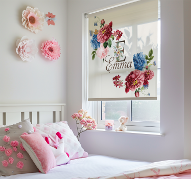 Floral initial custom printed blind - TenStickers