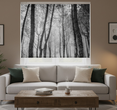 Foggy forest from above roller blind for living room - TenStickers
