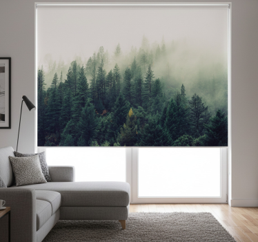 Foggy forest roller blind for living room - TenStickers