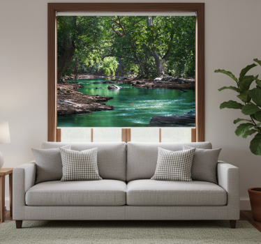 Forest and river roller blind for living room - TenStickers
