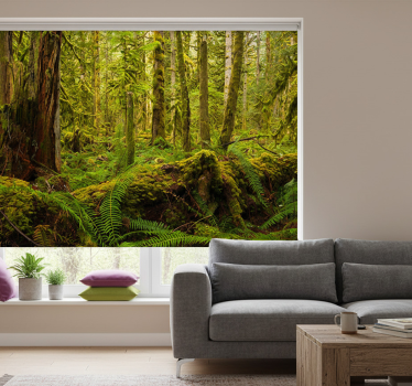 Forest green roller blind for living room - TenStickers