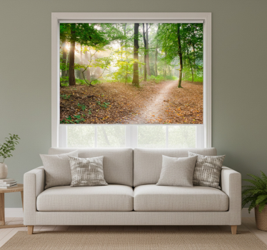 Forest path serenity roller blind for living room - TenStickers