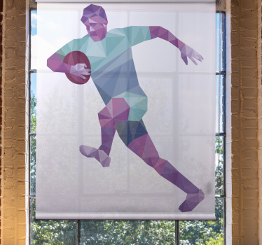 Geometric Rugby Player roller blind sports - TenStickers