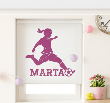 Girl football player kids roller blind - TenStickers