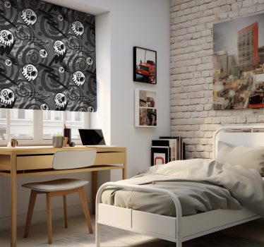Skull Graffiti Pattern Teenager Blind - TenStickers