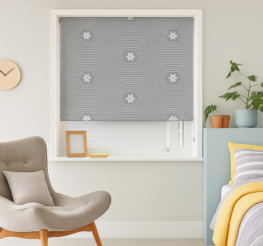 Gray Hexagon Geometric teenage roller blind - TenStickers