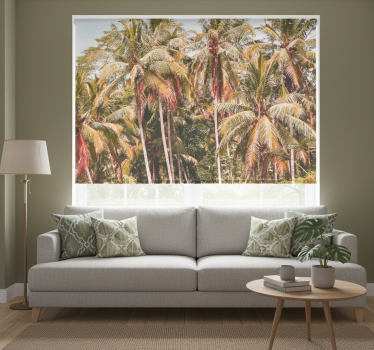 Green palm in the jungle roller blind for living room - TenStickers