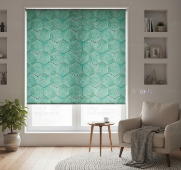 Green roller blind gaudí green tile design - TenStickers