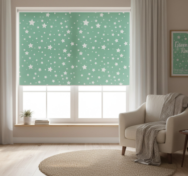 Green roller blind green stars circular - TenStickers