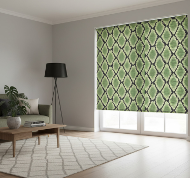 Green roller blind in abstract snakeskin pattern - TenStickers