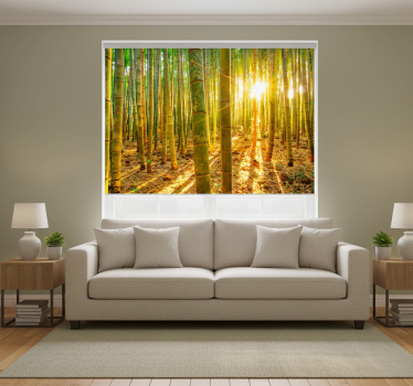 Green roller blind sun and bamboo - TenStickers