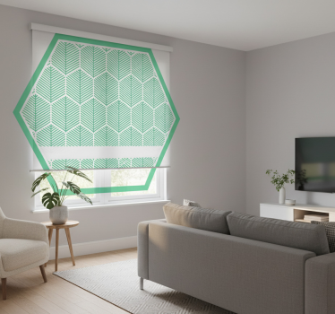 Green roller blind with hexagon green plants design - TenStickers