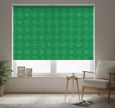 Green roller blind with korean green design - TenStickers