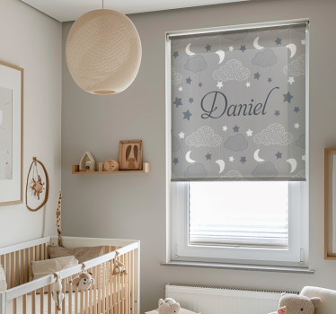 Grey starry clouds custom printed blind - TenStickers