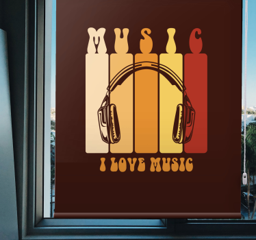 I love music retro design Teen blind - TenStickers