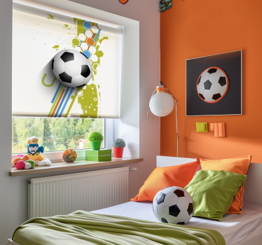 Realistic action soccer roller blind - TenStickers