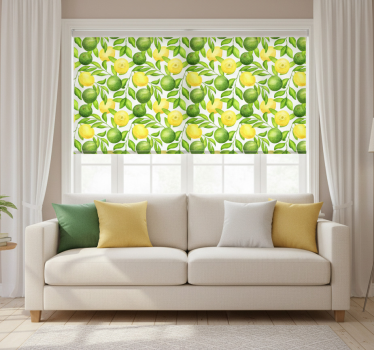 Lemons and limes roller blind for living room - TenStickers