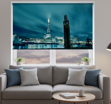 Light east river at night roller blind for living room - TenStickers
