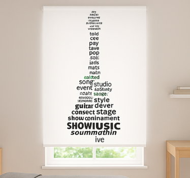 Music guitar words teenage roller blind - TenStickers
