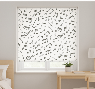 Music notes pattern teenage roller blind - TenStickers