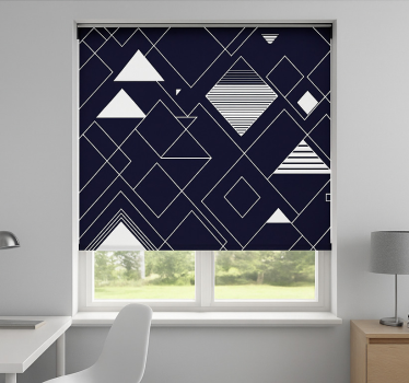 Navy geometry teenage roller blind - TenStickers