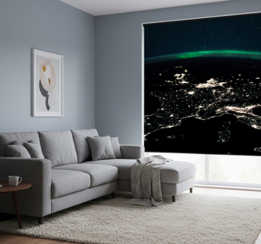 Northern light stars and earth roller blind for living room - TenStickers
