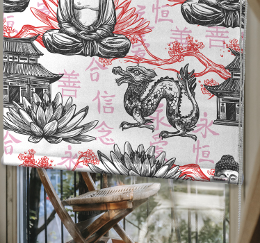 Ornamental Buddha Living room blind - TenStickers