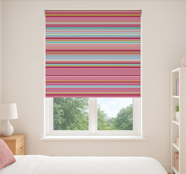 Pink Stripe Pattern teenage roller blind - TenStickers