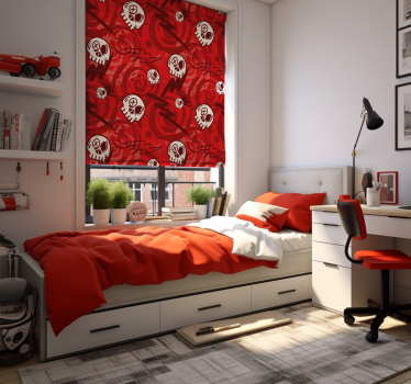 Skull graffiti Red Teenager Room Blind - TenStickers